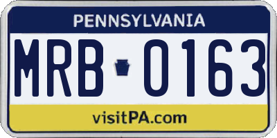 PA license plate MRB0163