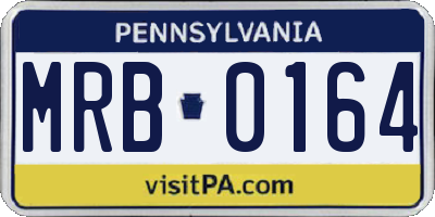 PA license plate MRB0164