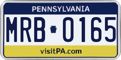 PA license plate MRB0165