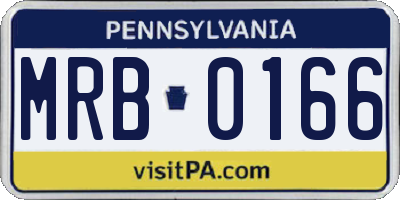 PA license plate MRB0166