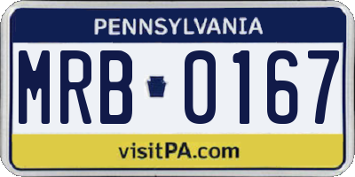 PA license plate MRB0167
