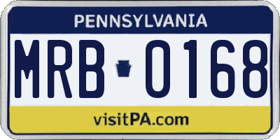 PA license plate MRB0168