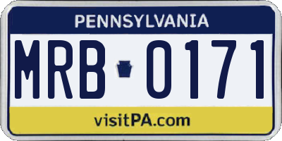 PA license plate MRB0171