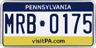PA license plate MRB0175