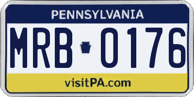 PA license plate MRB0176