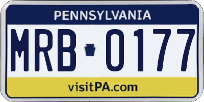 PA license plate MRB0177