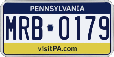 PA license plate MRB0179