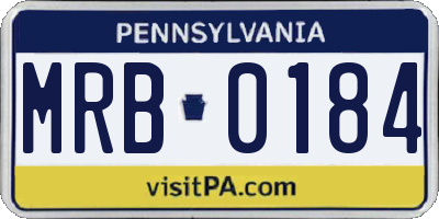 PA license plate MRB0184