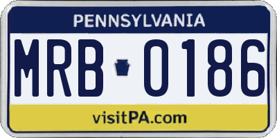 PA license plate MRB0186