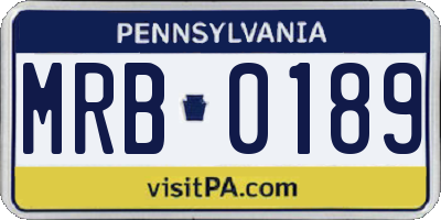 PA license plate MRB0189