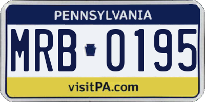 PA license plate MRB0195