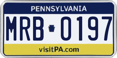 PA license plate MRB0197