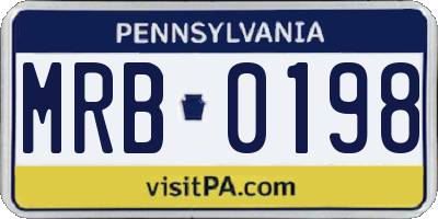 PA license plate MRB0198