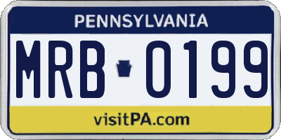 PA license plate MRB0199