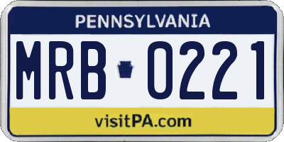 PA license plate MRB0221