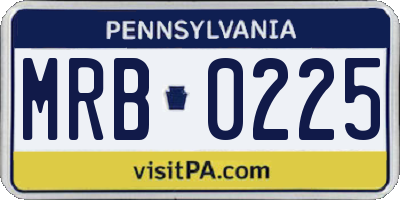 PA license plate MRB0225