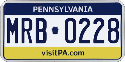 PA license plate MRB0228