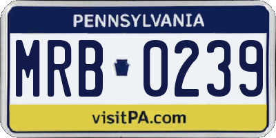 PA license plate MRB0239
