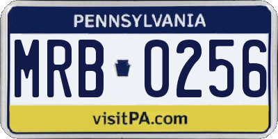 PA license plate MRB0256