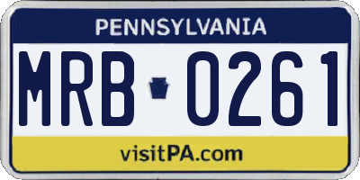 PA license plate MRB0261