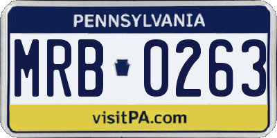 PA license plate MRB0263
