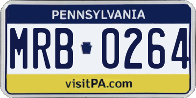 PA license plate MRB0264