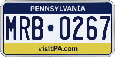 PA license plate MRB0267