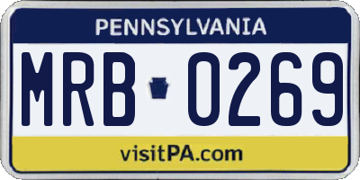 PA license plate MRB0269