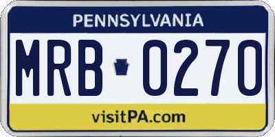 PA license plate MRB0270