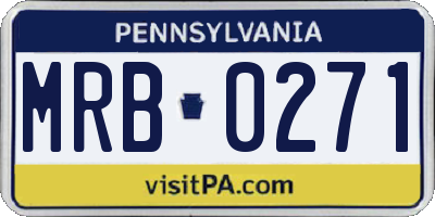 PA license plate MRB0271