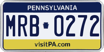 PA license plate MRB0272