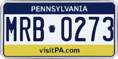 PA license plate MRB0273