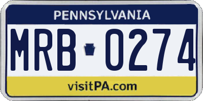 PA license plate MRB0274