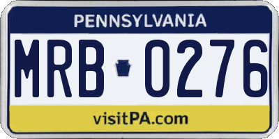 PA license plate MRB0276