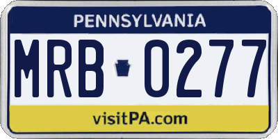 PA license plate MRB0277