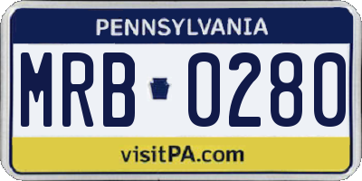 PA license plate MRB0280
