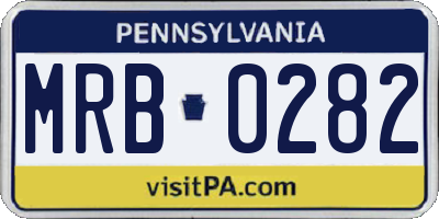PA license plate MRB0282