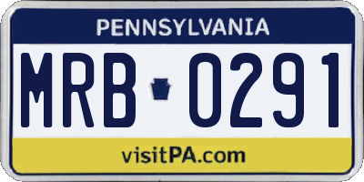 PA license plate MRB0291