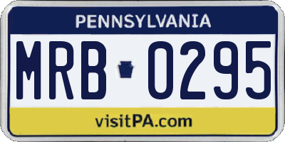 PA license plate MRB0295