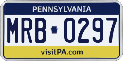 PA license plate MRB0297