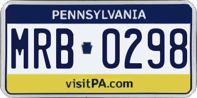 PA license plate MRB0298