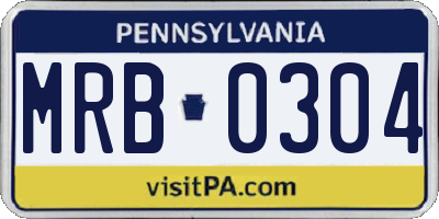 PA license plate MRB0304