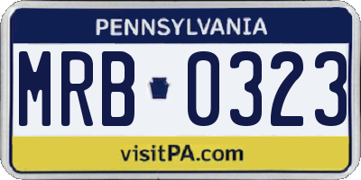 PA license plate MRB0323