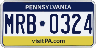 PA license plate MRB0324