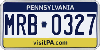 PA license plate MRB0327