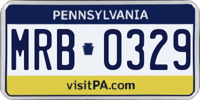 PA license plate MRB0329