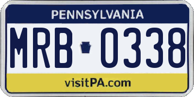 PA license plate MRB0338