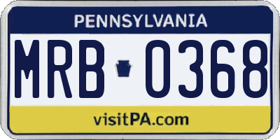 PA license plate MRB0368