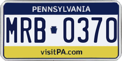 PA license plate MRB0370
