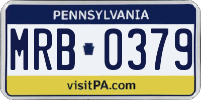 PA license plate MRB0379